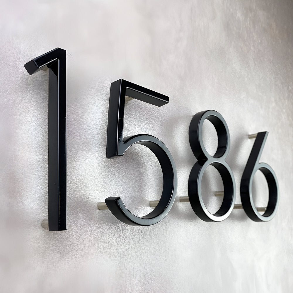 Modern Black Full House Number Sign - Stylish Home Address Plaque-Orizon Depot
