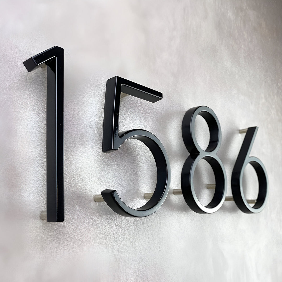 Modern Black Full House Number Sign - Stylish Home Address Plaque-Orizon Depot