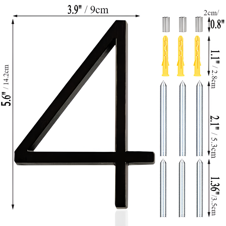 Modern Black Full House Number Sign - Stylish Home Address Plaque-Orizon Depot