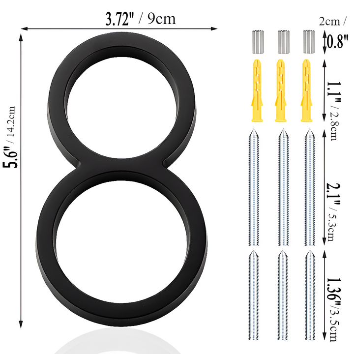 Modern Black Full House Number Sign - Stylish Home Address Plaque-Orizon Depot