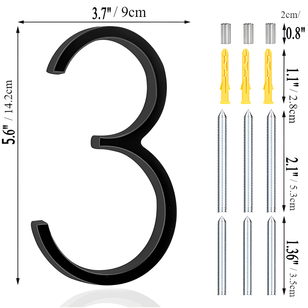 Modern Black Full House Number Sign - Stylish Home Address Plaque-Orizon Depot