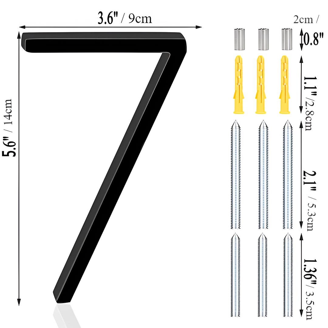 Modern Black Full House Number Sign - Stylish Home Address Plaque-Orizon Depot