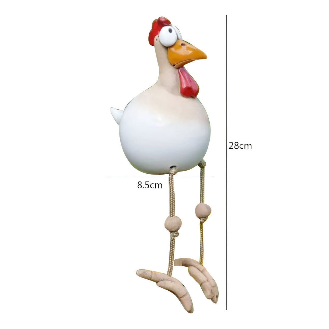 Large Eyes Chicken Statue - Weatherproof Resin Rooster Garden Decor-Orizon Depot