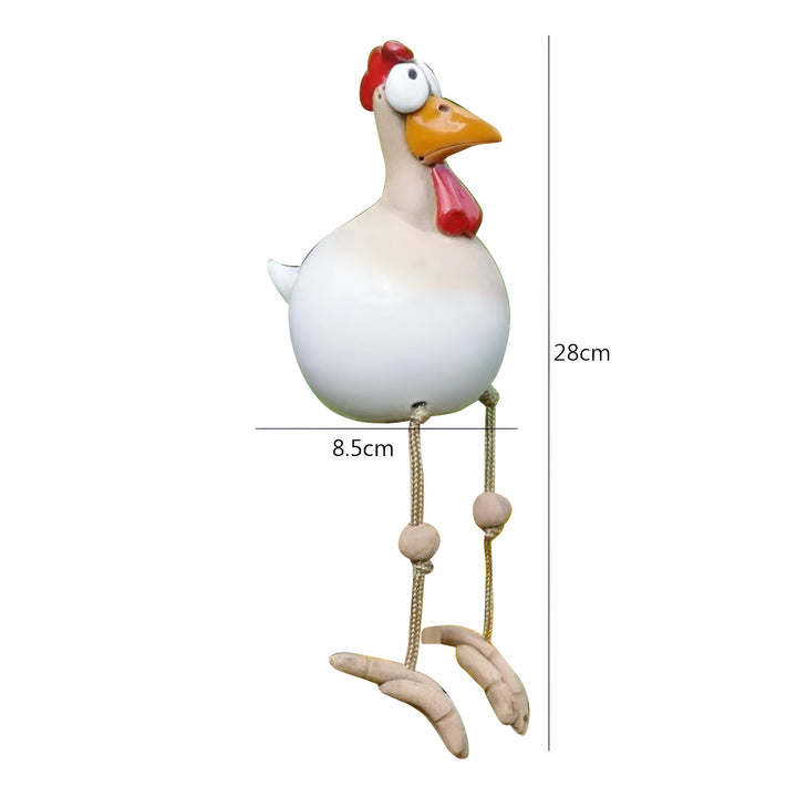 Large Eyes Chicken Statue - Weatherproof Resin Rooster Garden Decor-Orizon Depot