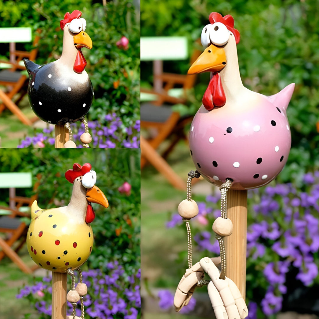 Large Eyes Chicken Statue - Weatherproof Resin Rooster Garden Decor-Orizon Depot