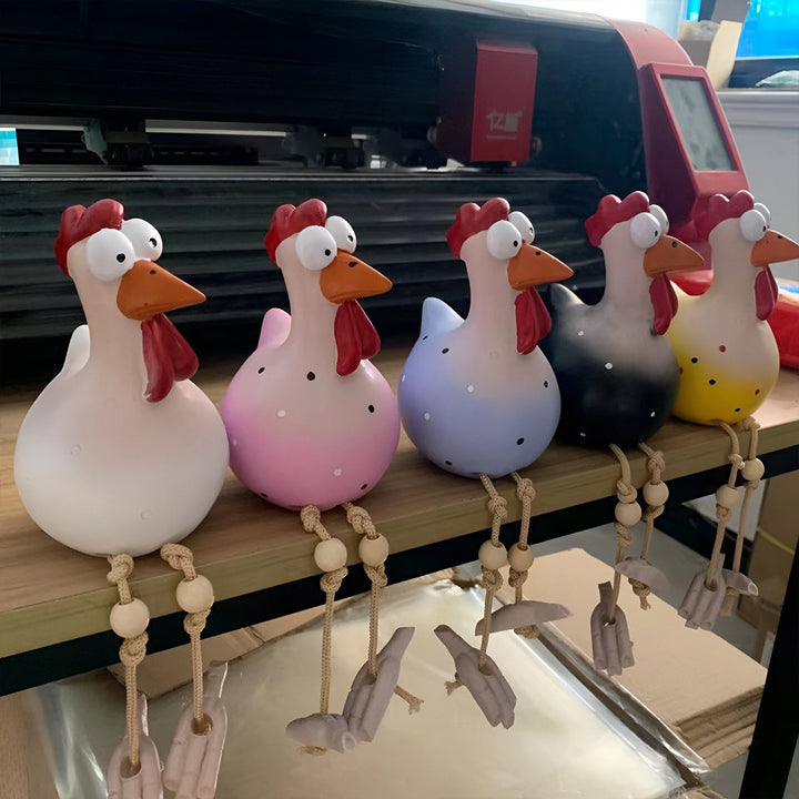 Large Eyes Chicken Statue - Weatherproof Resin Rooster Garden Decor-Orizon Depot