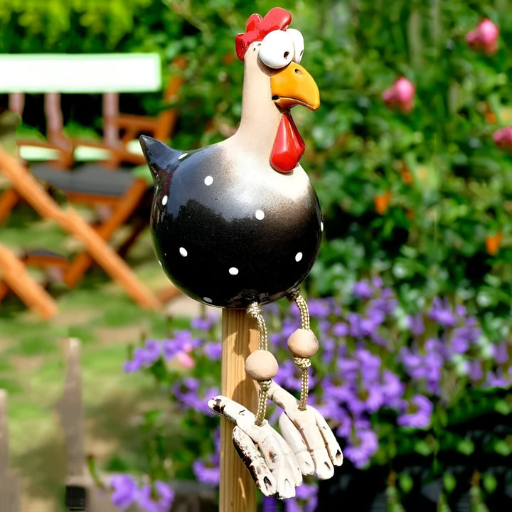Large Eyes Chicken Statue - Weatherproof Resin Rooster Garden Decor-Orizon Depot