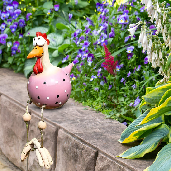Large Eyes Chicken Statue - Weatherproof Resin Rooster Garden Decor-Orizon Depot