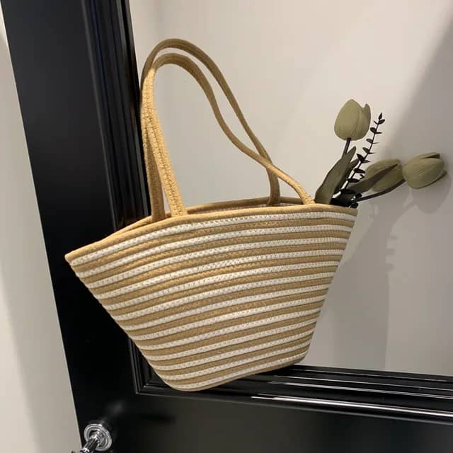 Straw Woven Tote Bag for Stylish Everyday Use-Orizon Depot