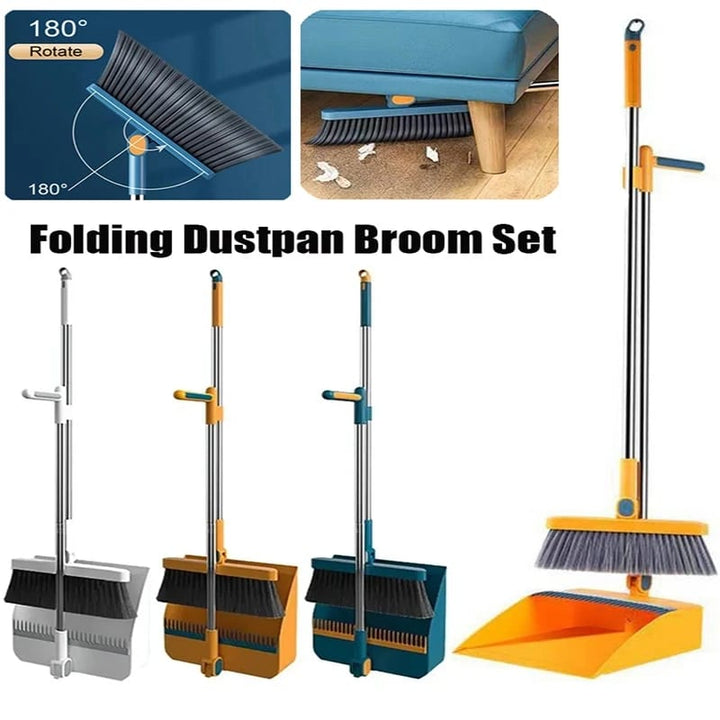 Magnetic Broom and Collapsible Dustpan Set for Easy Cleaning-Orizon Depot