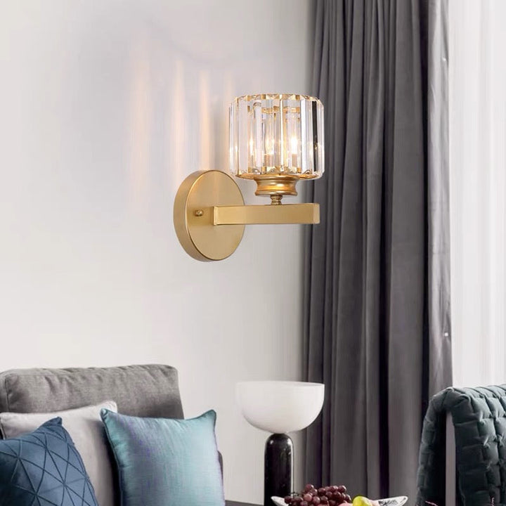 Modern Glass and Iron Wall Sconce Light Fixture
