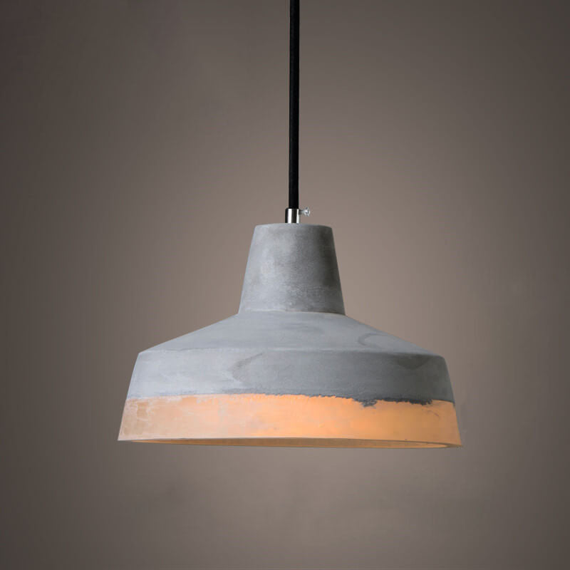 Industrial Minimalist Grey Concrete Hanging Lamp-Orizon Depot
