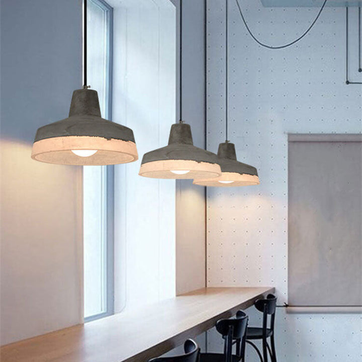 Industrial Minimalist Grey Concrete Hanging Lamp-Orizon Depot