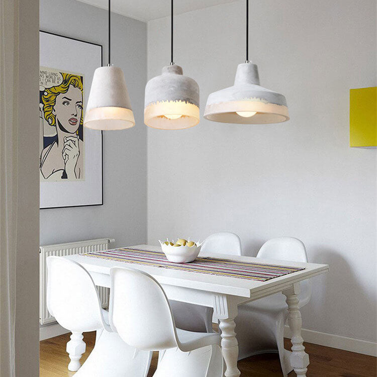 Industrial Minimalist Grey Concrete Hanging Lamp-Orizon Depot