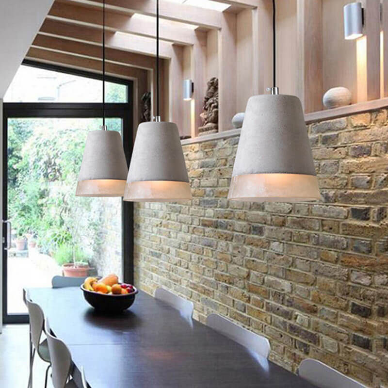 Industrial Minimalist Grey Concrete Hanging Lamp-Orizon Depot