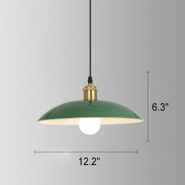 Industrial Vintage Green Iron Dome Pendant Light-Orizon Depot