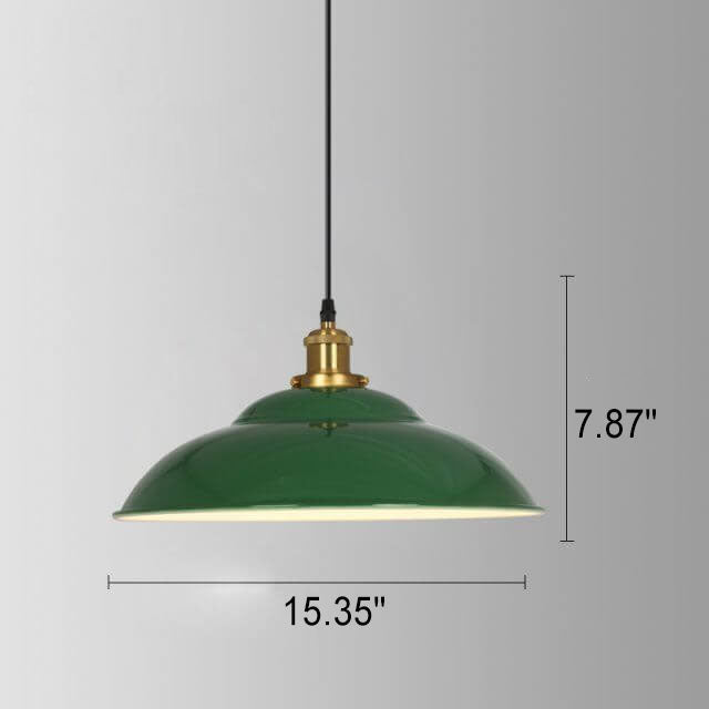Industrial Vintage Green Iron Dome Pendant Light-Orizon Depot