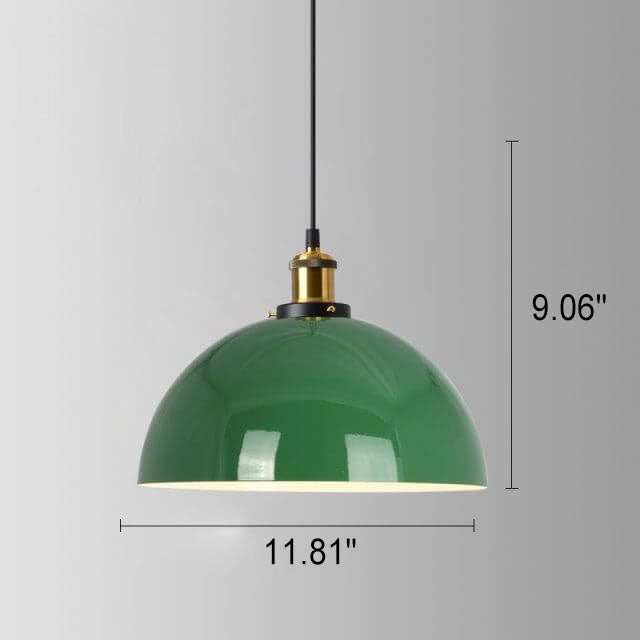 Industrial Vintage Green Iron Dome Pendant Light-Orizon Depot