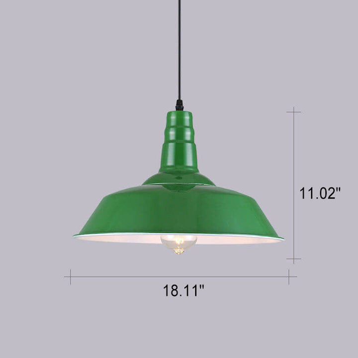 Industrial Vintage Green Iron Dome Pendant Light-Orizon Depot