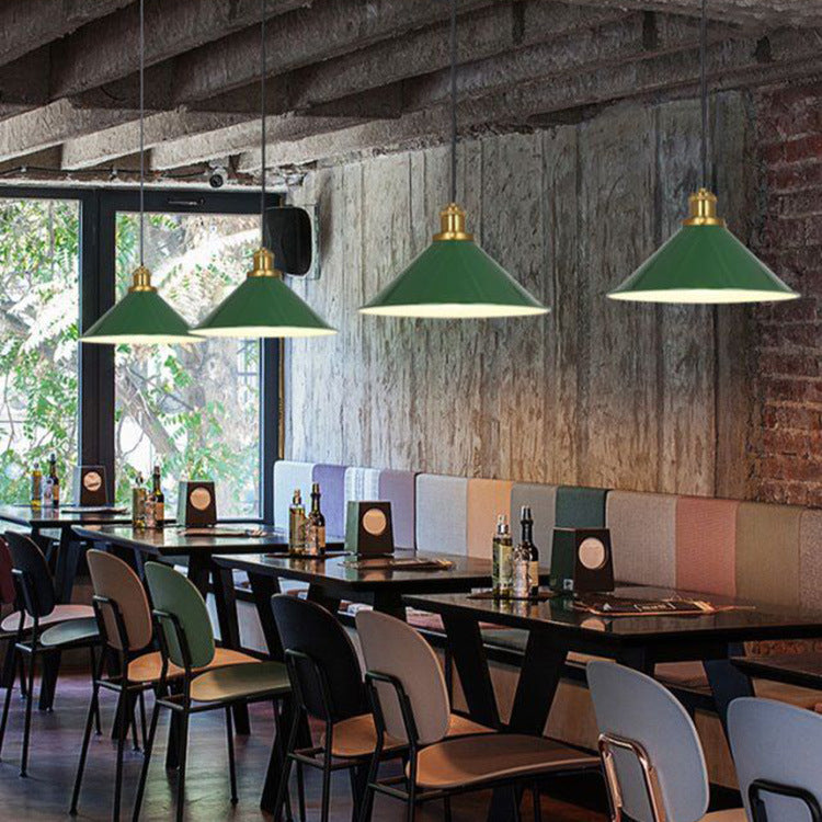 Industrial Vintage Green Iron Dome Pendant Light-Orizon Depot