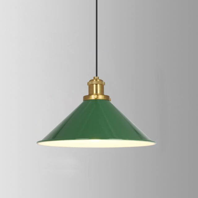 Industrial Vintage Green Iron Dome Pendant Light-Orizon Depot