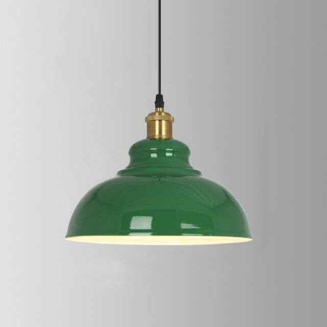 Industrial Vintage Green Iron Dome Pendant Light-Orizon Depot