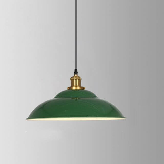Industrial Vintage Green Iron Dome Pendant Light-Orizon Depot