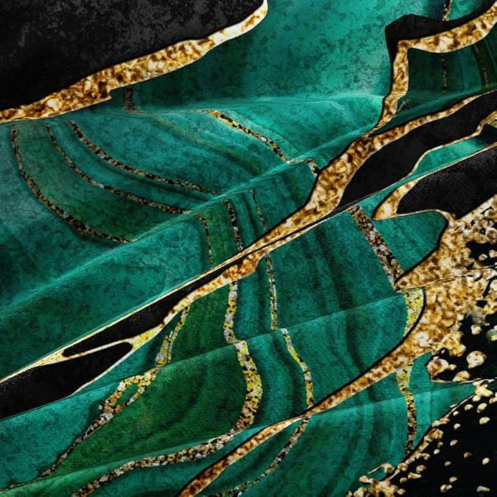 Opulent Gold Accent Jade Duvet Cover Set-Orizon Depot
