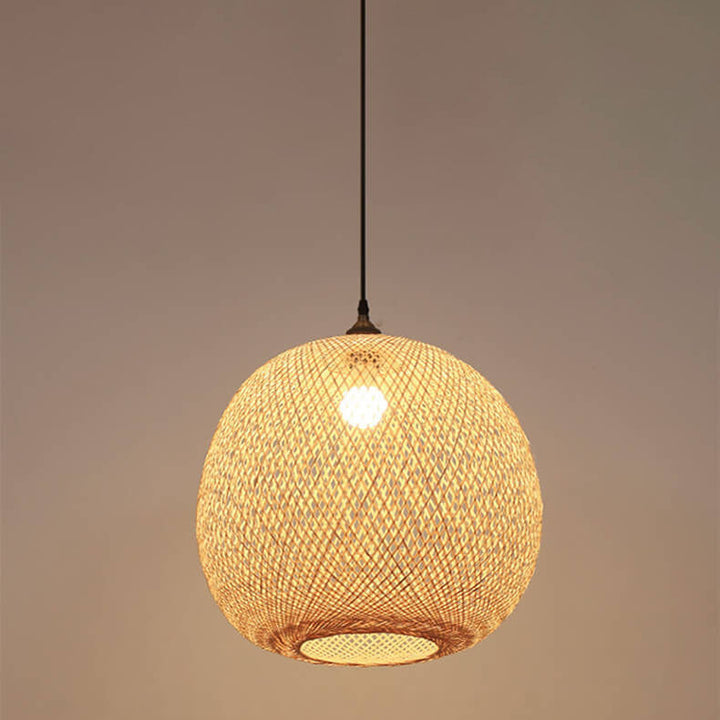 Japanese Bamboo Weaving Pendant Light for Zen Interiors-Orizon Depot