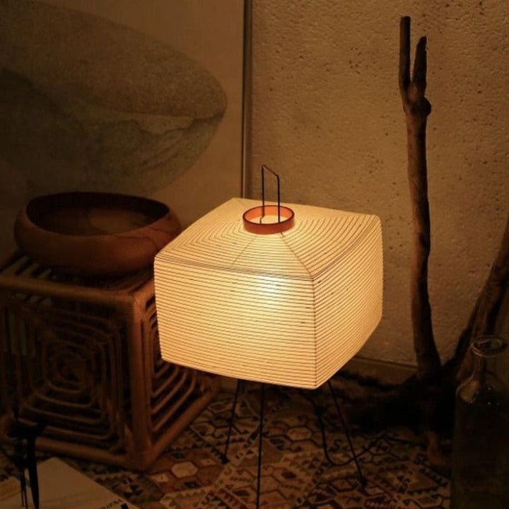 Japanese Creative Paper Floor Lamp with Tripod Design-Orizon Depot