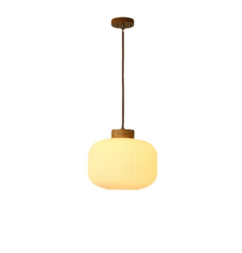 Japanese Style Striped Glass Jar Pendant Lamp-Orizon Depot
