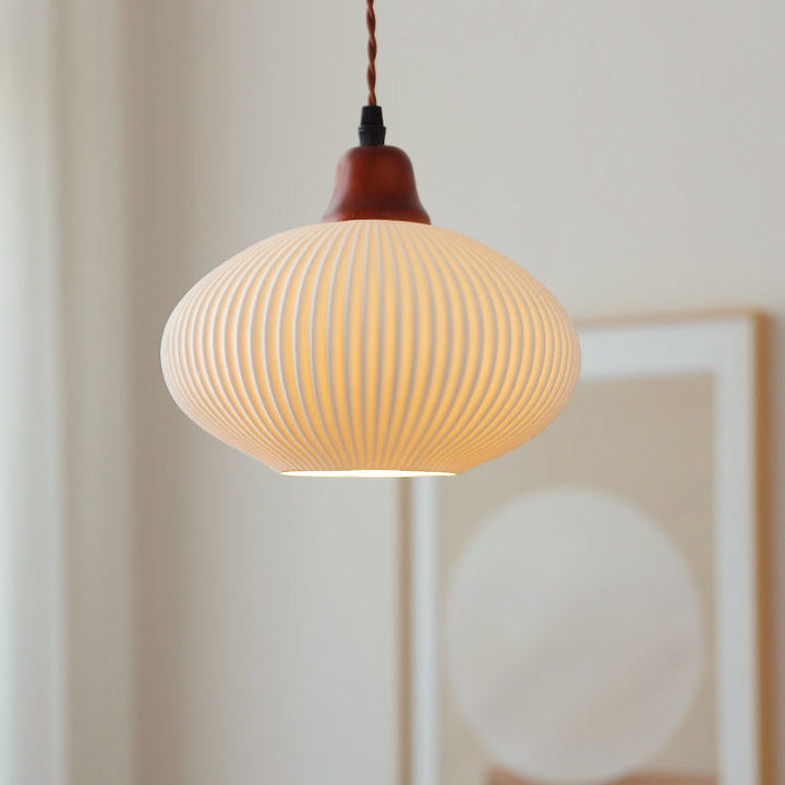 Japanese Vintage Ceramic Dome Pendant Light-Orizon Depot