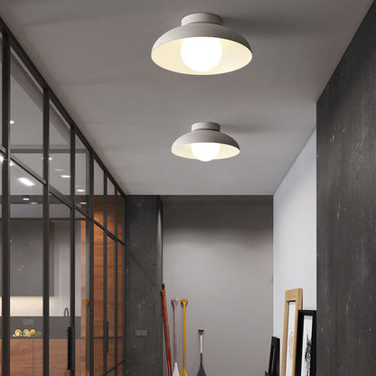 Japanese Wabi-Sabi Iron Glass 1-Light Semi-Flush Mount Lamp-Orizon Depot