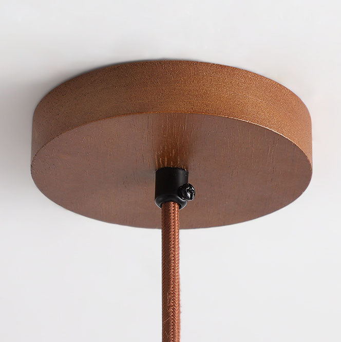 Japanese Wood Travertine LED Pendant Light for Bedroom-Orizon Depot