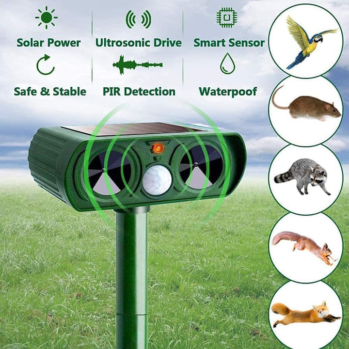 Solar-Powered Ultrasonic Pest Repeller for Outdoor Use
