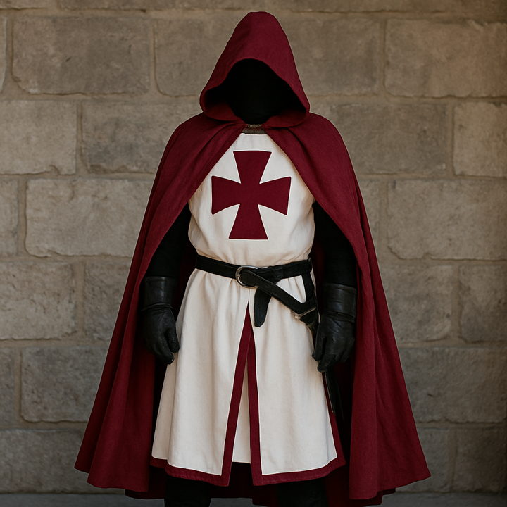 Knights Templar Crusader Costume - Tunic & Cape Set