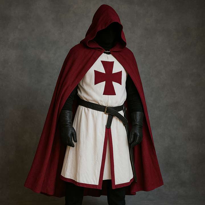 Knights Templar Crusader Costume - Tunic & Cape Set