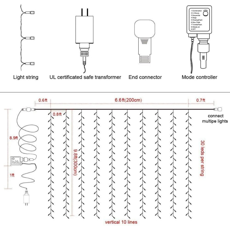 Lamps for Curtains with Multiple Modes and Waterproof Design-Orizon Depot