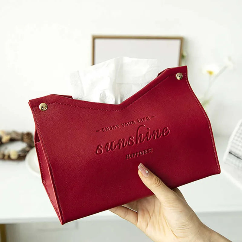 Leather Tissue Box - Nordic Car and Home Decor Napkin Holder-Orizon Depot