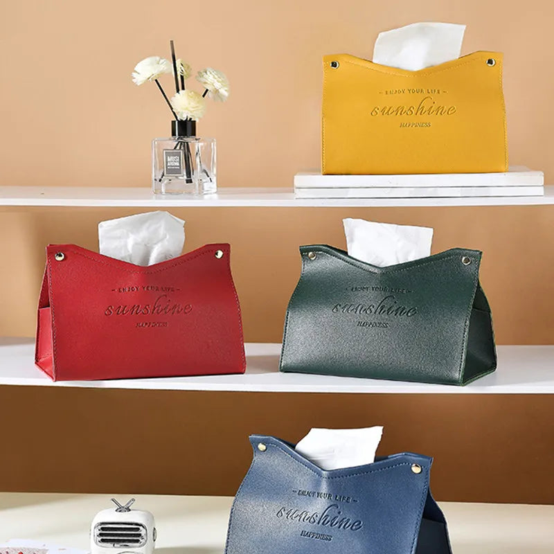 Leather Tissue Box - Nordic Car and Home Decor Napkin Holder-Orizon Depot