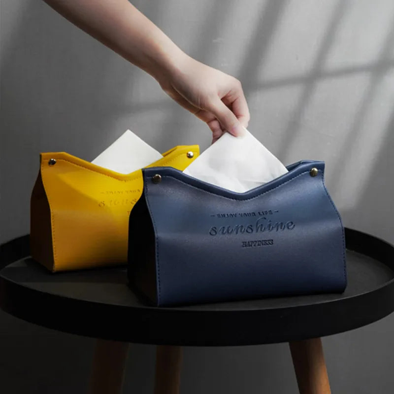 Leather Tissue Box - Nordic Car and Home Decor Napkin Holder-Orizon Depot