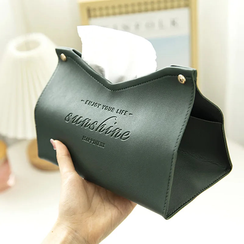 Leather Tissue Box - Nordic Car and Home Decor Napkin Holder-Orizon Depot