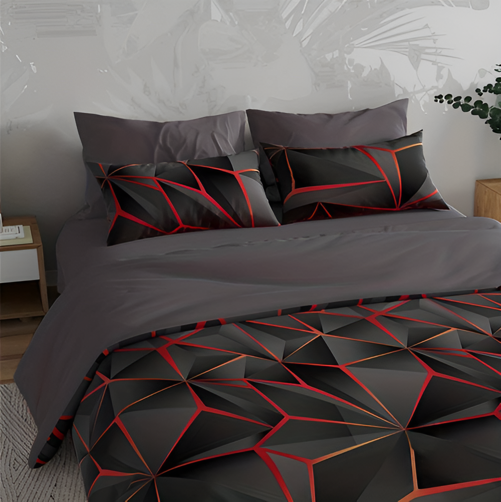 Fluffy 3D-Printed Check Bedding Set for Ultimate Comfort-Orizon Depot