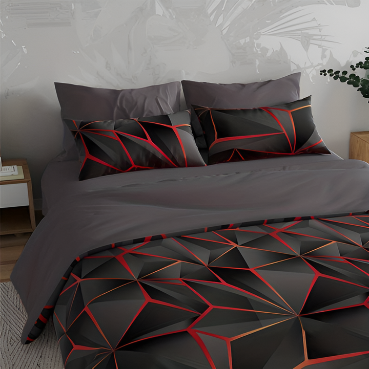 Fluffy 3D-Printed Check Bedding Set for Ultimate Comfort-Orizon Depot