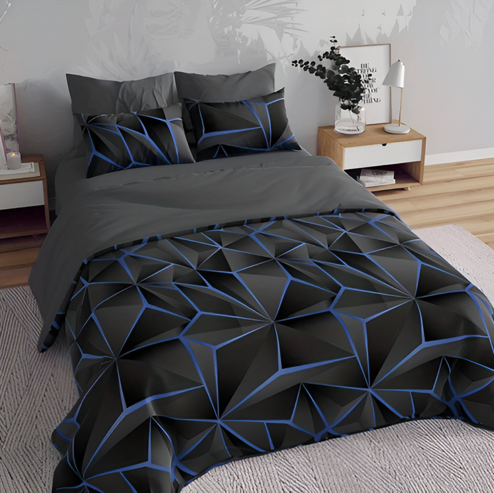 Fluffy 3D-Printed Check Bedding Set for Ultimate Comfort-Orizon Depot