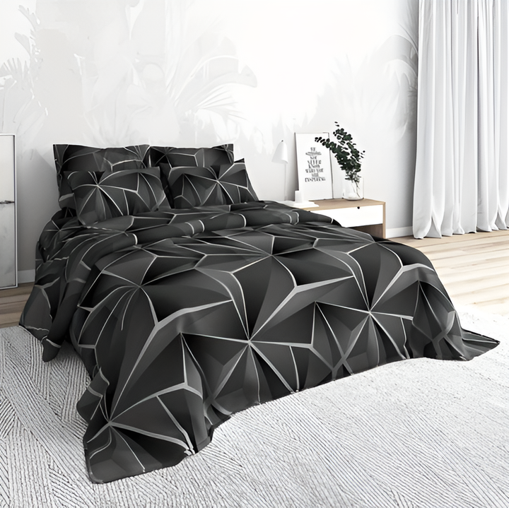 Fluffy 3D-Printed Check Bedding Set for Ultimate Comfort-Orizon Depot