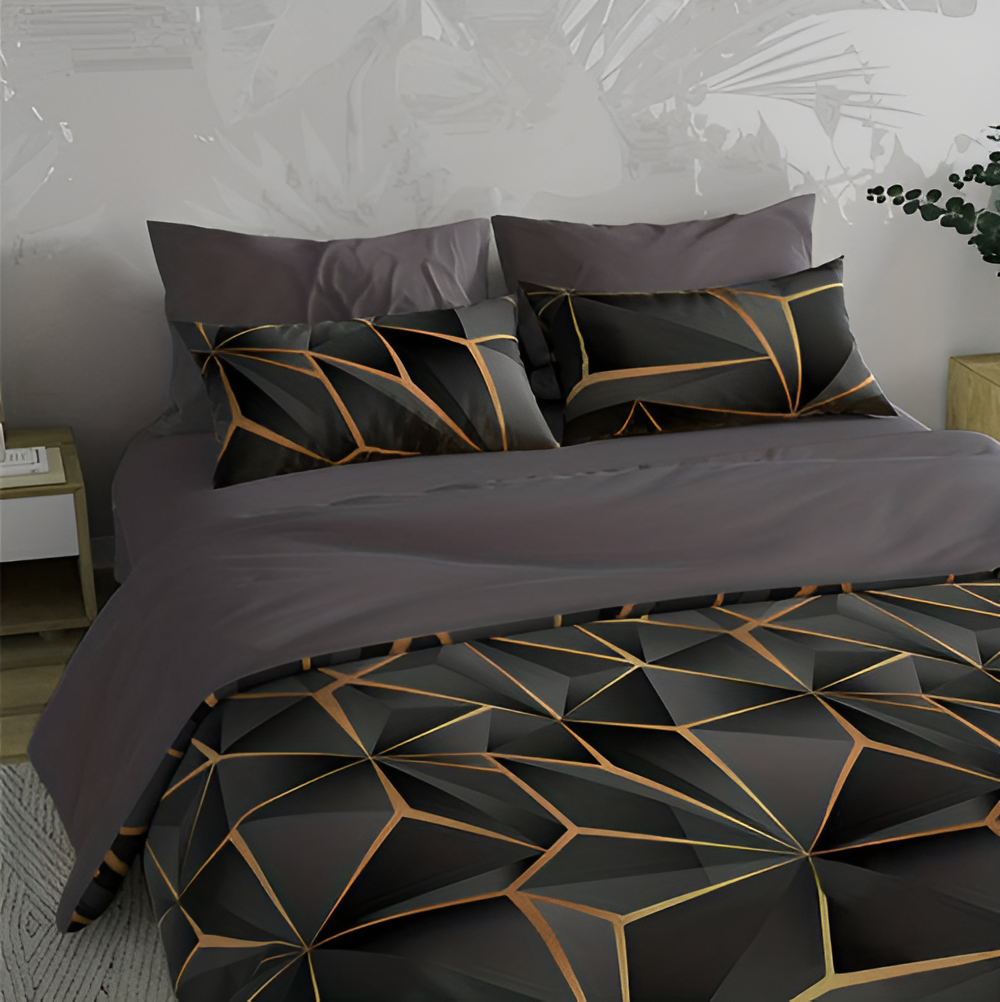 Fluffy 3D-Printed Check Bedding Set for Ultimate Comfort-Orizon Depot