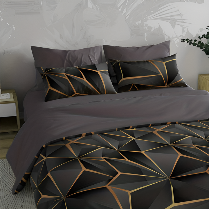Fluffy 3D-Printed Check Bedding Set for Ultimate Comfort-Orizon Depot