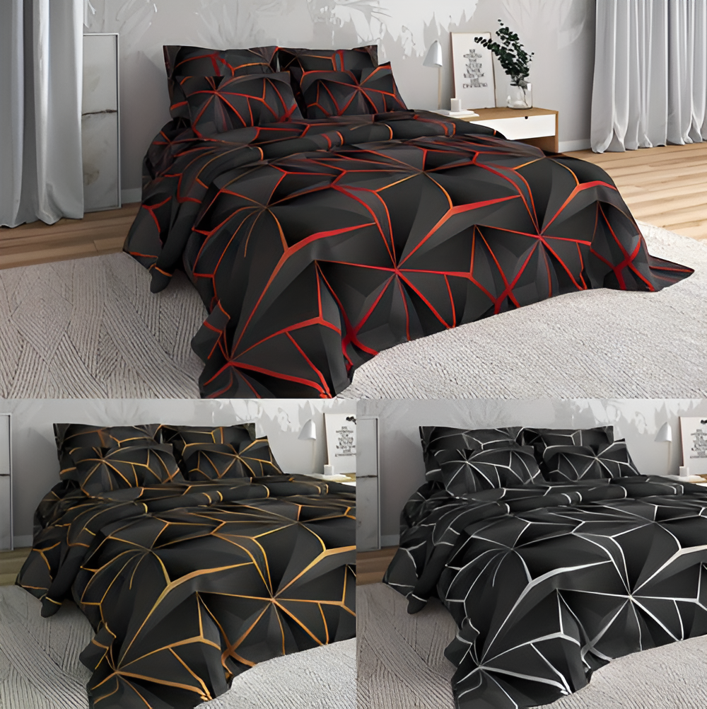 Fluffy 3D-Printed Check Bedding Set for Ultimate Comfort-Orizon Depot