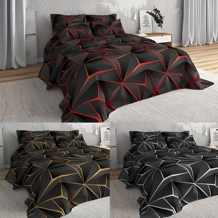 Fluffy 3D-Printed Check Bedding Set for Ultimate Comfort-Orizon Depot